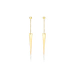 Nirvana 9Ct Yellow Gold 4mm x 41mm Triangle and Trace Chain Drop Earrings