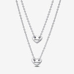 Pandora Sterling Silver Hearts Splittable Collier Necklace