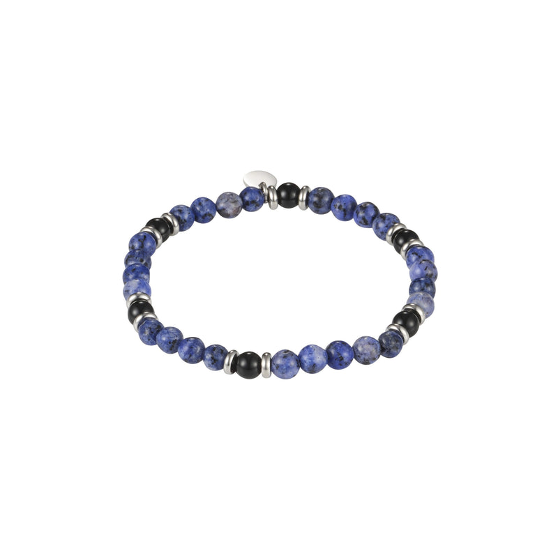 Cudworth 6mm Dumortierite Beads Black Onyx Steel Bracelet