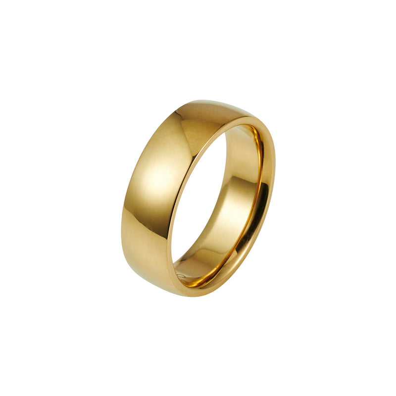 Cudworth Polished 14K Gold Steel Ring