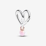 Pandora Sterling Silver Pink Opal Heart Gift Set