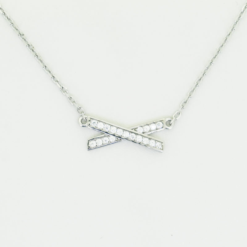 Super Star STG Silver Bow 42cm Necklace
