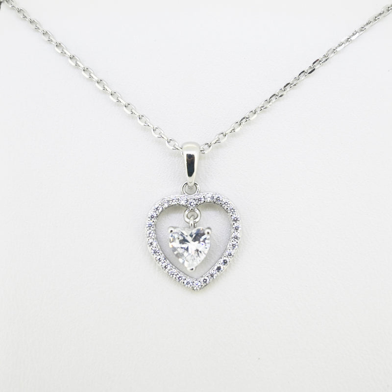Super Star STG Silver Heart 42cm Necklace