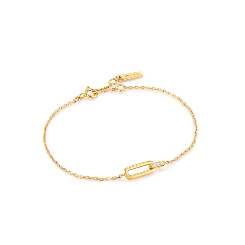 Ania Haie  Glam Interlock Gold Cz 16.5+2cm Bracelet