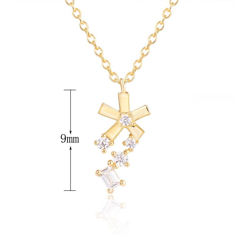 J&T Y/G White Cz Rhodium Plated Necklace Prouds Fiji