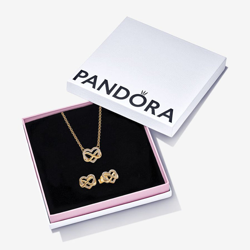 Pandora 14k Gold Plated Infinity Heart Gift Set