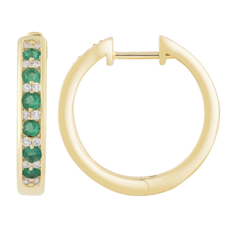Nirvana DGA 9Ct Y/G 0.10Ct Hi I1Diamond Emerald Earring
