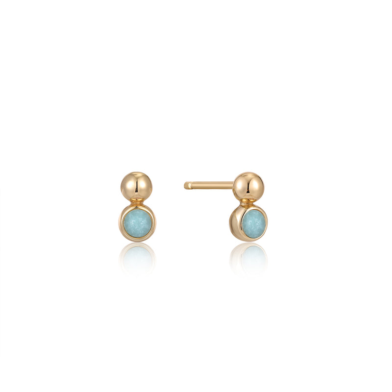 Ania Haie Spaced Gold Orb Amazonite Studs