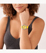 Fossil FB-01 Three-Hand Date Yellow Silicone Watch