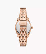Fossil Scarlette Three-Hand Date Rose Gold-Tone Stainless Steel Watch