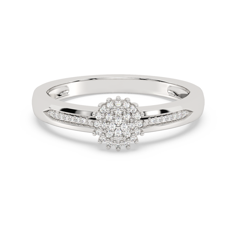 Anello Creativo Incastonato Oro Bianco 18K Con Diamanti Bianchi E Neri - Foto 13