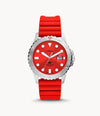 Fossil Blue Three-Hand Date Red Silicone Watch 