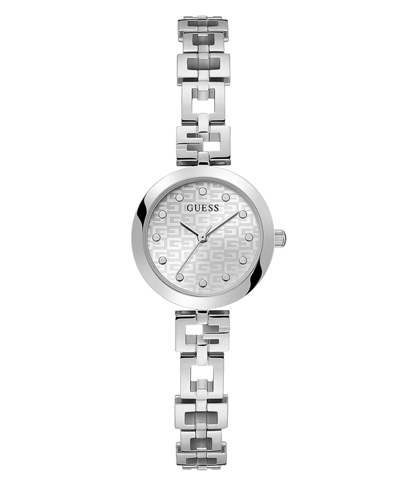 Guess Silver Case Silver Tone Stainless Steel Watch
