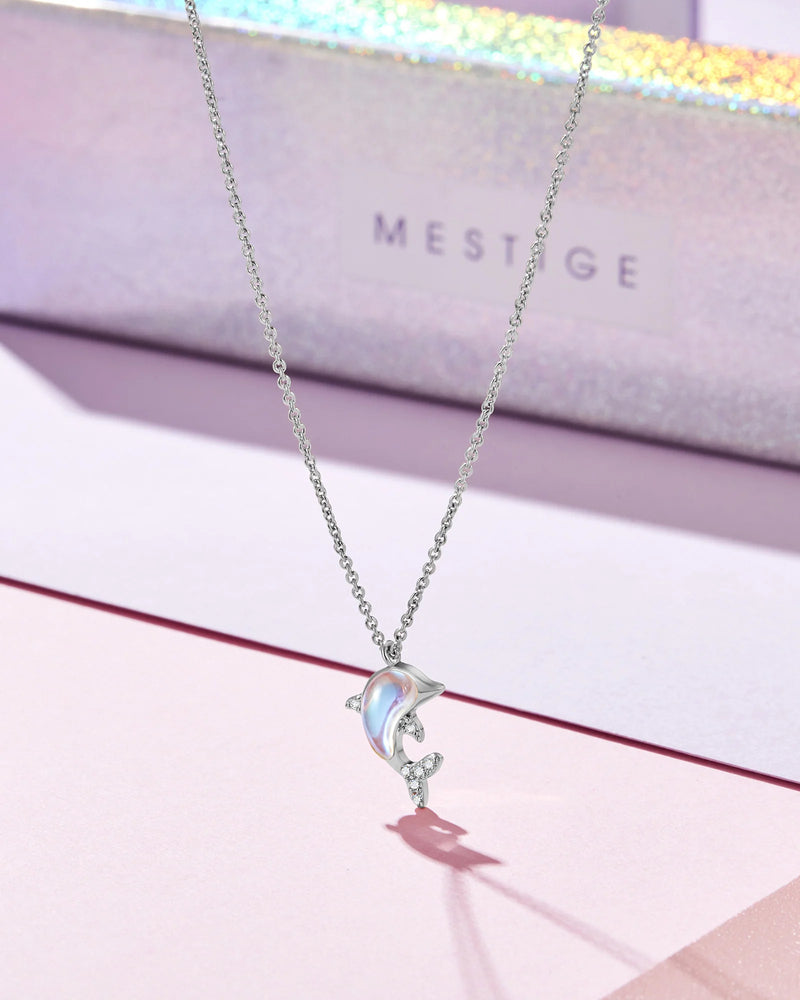 Mestige Little Dolphine Silver Necklace