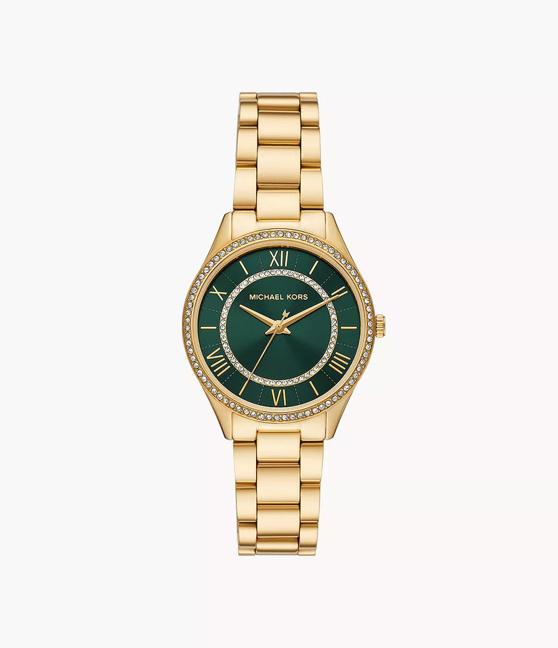 MK Mini Lauryn Pavé Gold-Tone Watch
