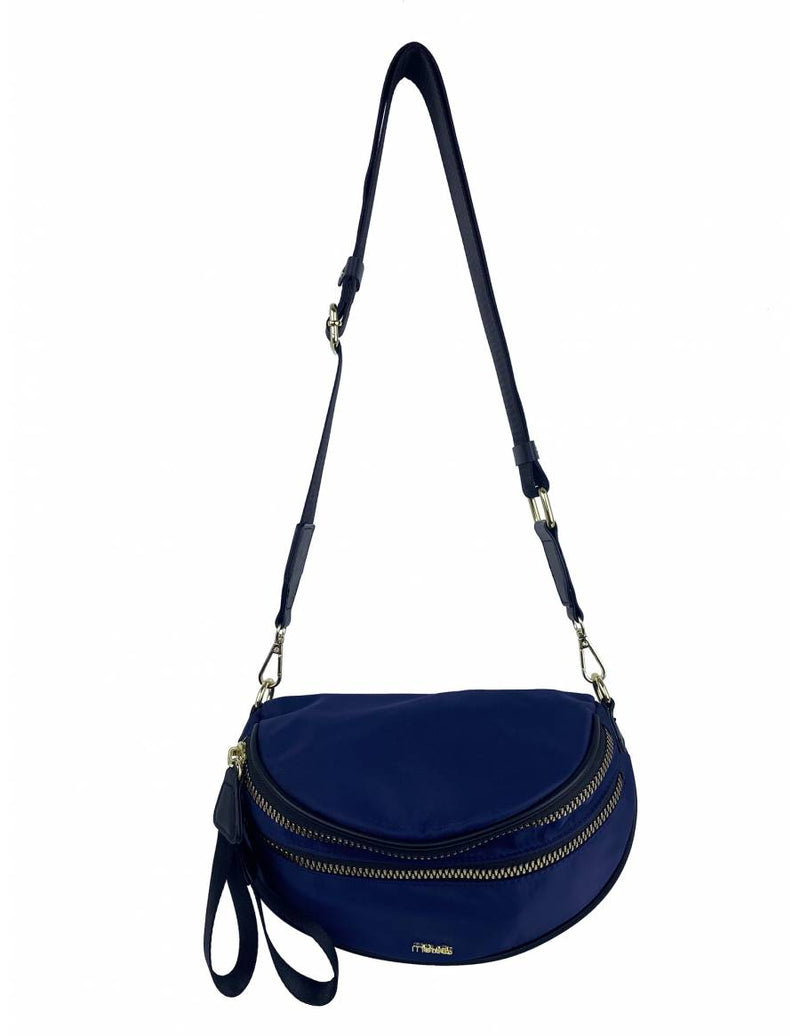 Mel & Co Nylon Bum Sling Bag With Oversize Zipper