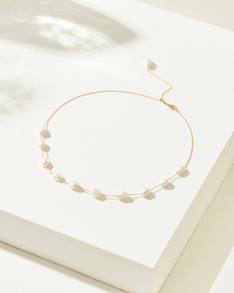 Mestige Monaco Freshwater Pearl Gold Necklace