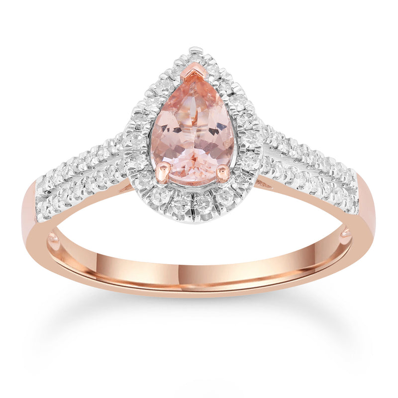 Nirvana DGA 9ct R/G 0.25CT HI I1  Morganite Diamond Ring