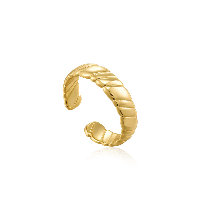 Ania Haie Smooth Twist Wide Gold Adjust Ring