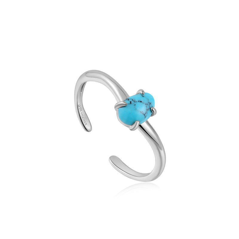 Ania Haie Making Waves Silver Turq Adjustable Ring