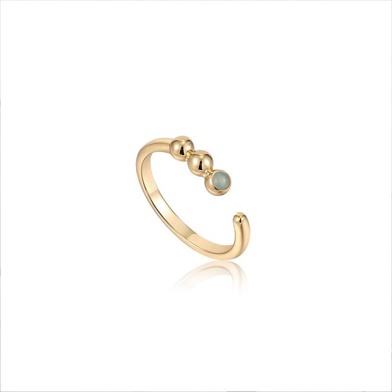 Ania Haie Spaced Gold Orb AmazoniteAdjustable Ring