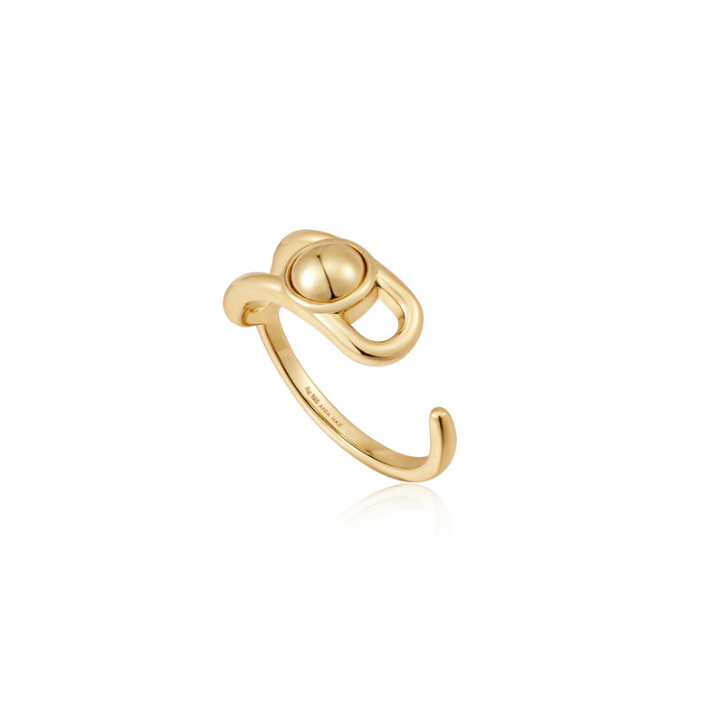 Ania Haie Spaced Gold Orb Claw Adjustable Ring