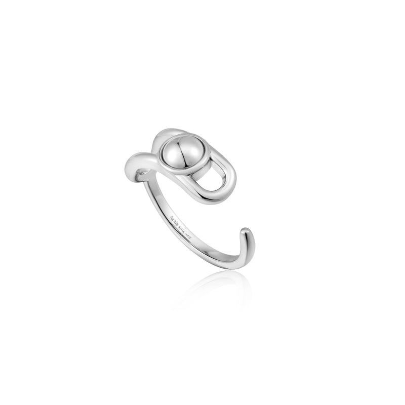 Ania Haie Spaced Silver Orb Claw Adjustable Ring
