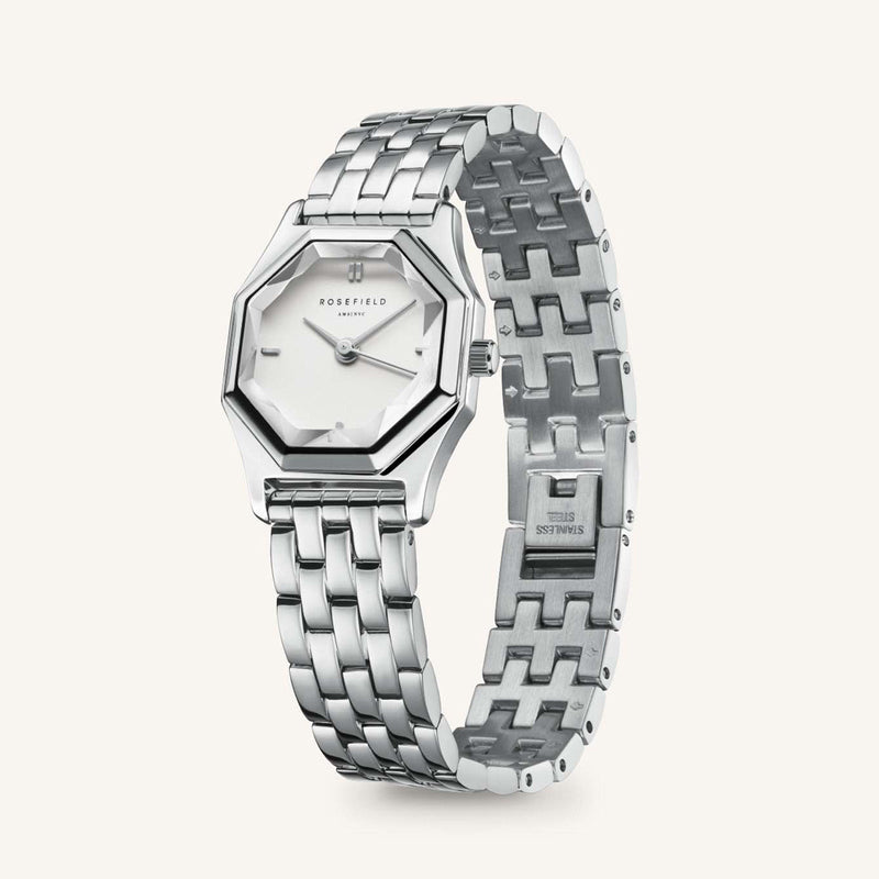 Rosefield The Gemme White Dial Silver Watch