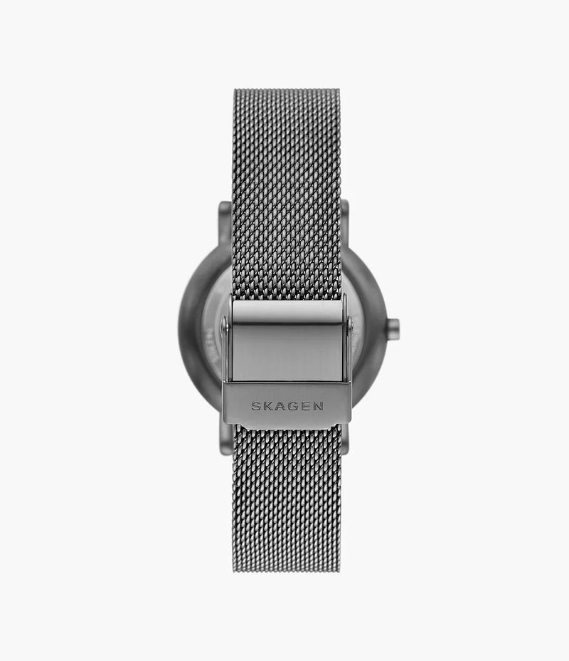 Skagen Signatur Lille Two-Hand Charcoal Stainless Steel Mesh Watch