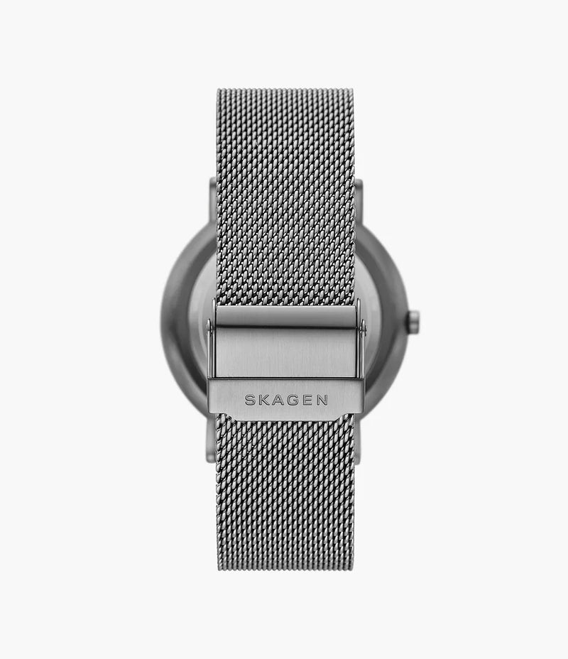Skagen Signatur Three-Hand Charcoal Stainless Steel Mesh Watch