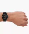Skagen Holst Multifunction Black Leather Watch