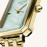 Rosefield Octagon XS Green Dial Gold Bracelet Watch