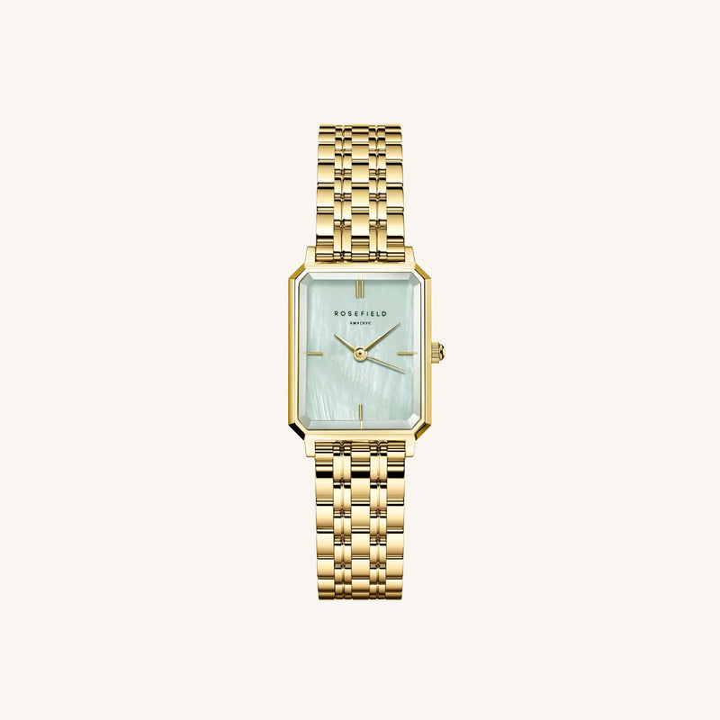 Rosefield Octagon XS Green Dial Gold Bracelet Watch