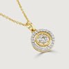 Buckely Two Tone Pave Halo Necklace