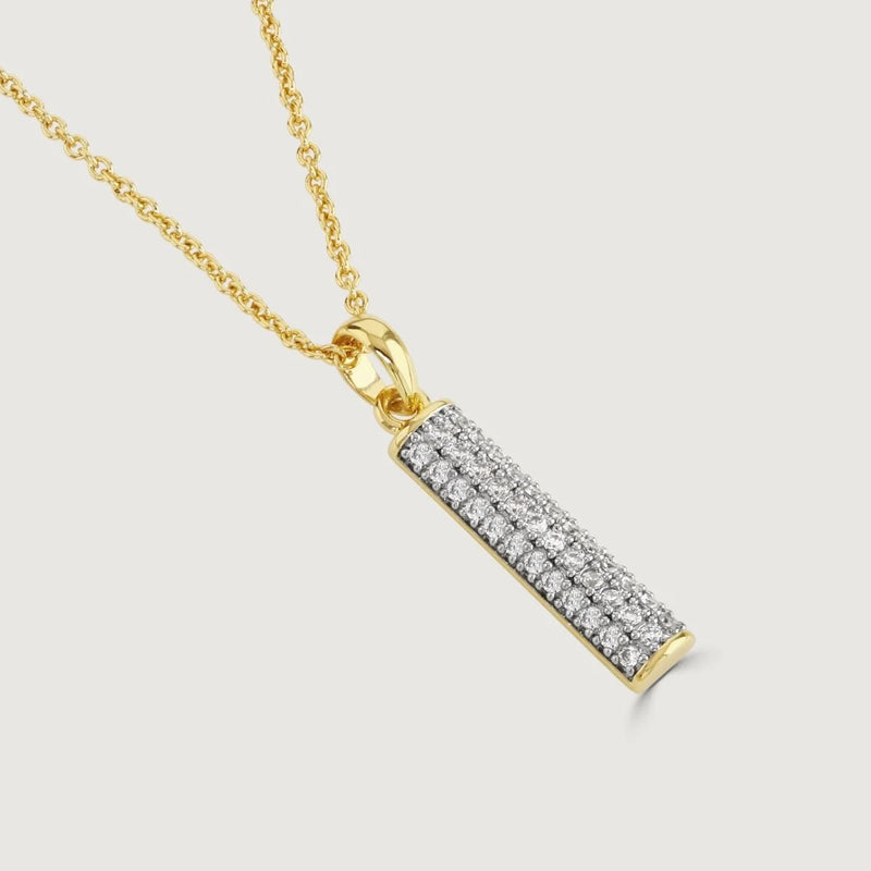 Buckley Two Tone Pave Bar Necklace