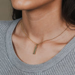 Buckley Two Tone Pave Bar Necklace