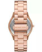 MK Slim Runway Three-Hand Rose Gold-Tone Stainless Steel Watch