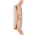 MK Lexington Three Hand Rose Gold Tone Stainless Steel Watch