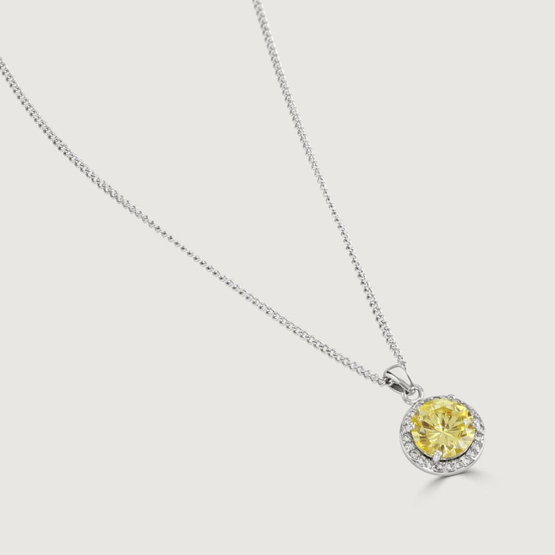 Buckley Canary Halo Solitaire Pendant