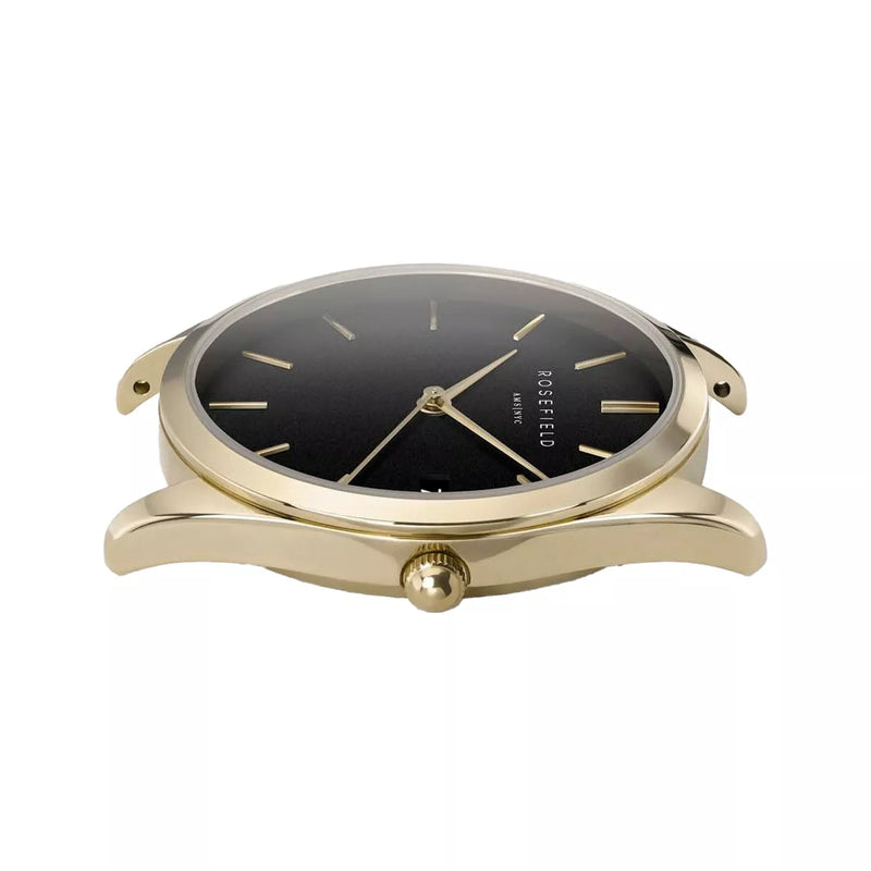 Rosefield The Ace Blk Dial Gold Watch