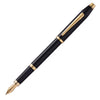 Cross Century II Black Lacquer Fountain Pen 23Kt Gold Plated