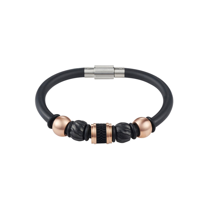Cudworth Hardware  Black Neoprene Bracelet 24cm  R/G/P/Black Beads