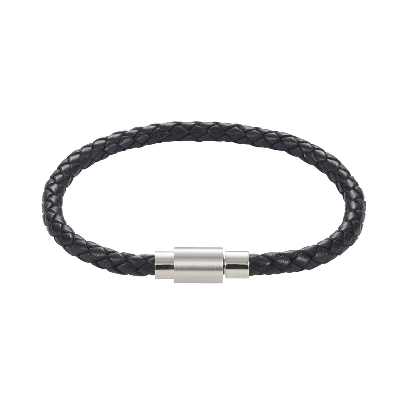 Cudworth Hardware Black Leather Bracelet -24cm