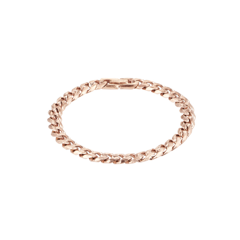 Cudworth IP R/G/P S-Steel Curb- link Chain Bracelet