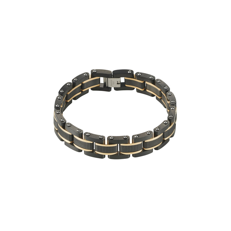 Cudworth S-Steel/IP Black/IP 14k G/P Bracelet