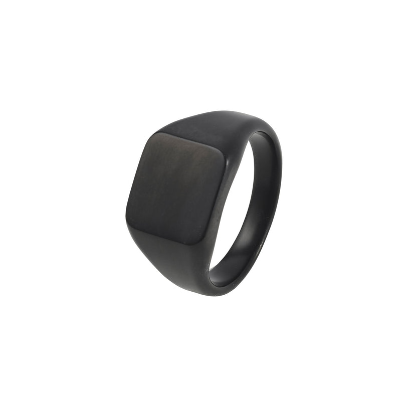 Cudworth IP Black Brushed S-Steel Signet Ring