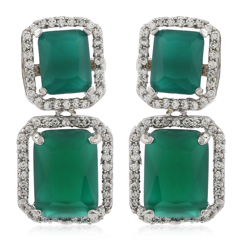 Estele Aster Green emerald stones Earrings