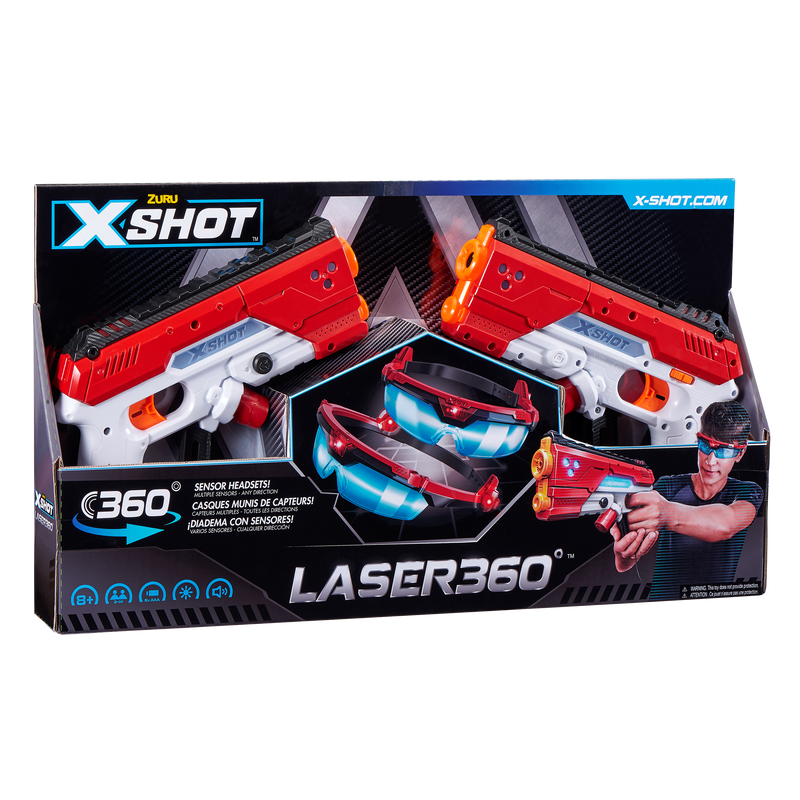 WT X-Shot Laser360° Double Laser Blaster Pack (2 Laser Blasters 2 Goggles) By Zuru