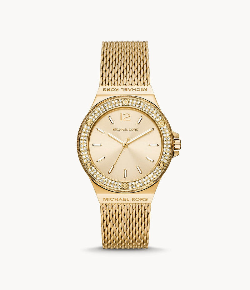 MK Lennox Three-Hand Gold-Tone Stainless Steel Mesh Watch – Prouds