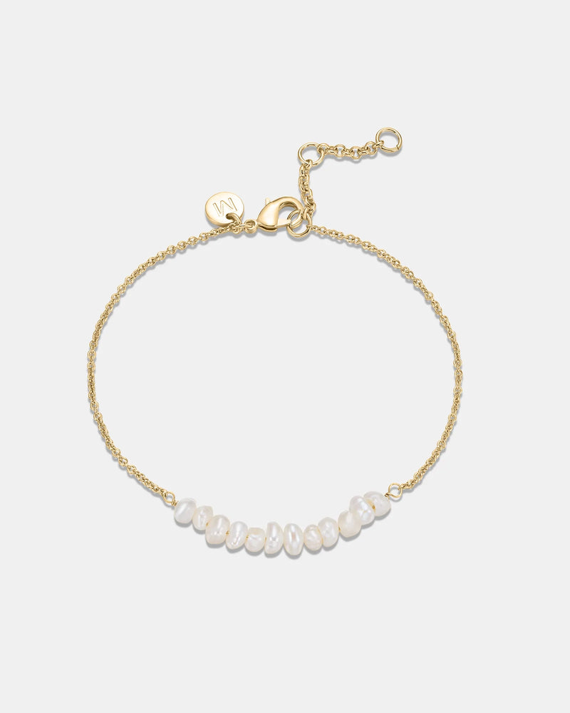 Mestige 18K Gold Plated Cruz Baroque Pearl Bracelet